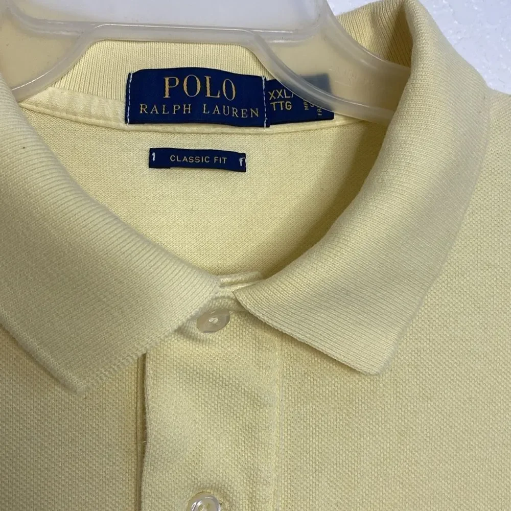 POLO Ralph Lauren Men’s Yellow Polo Shirt Size XXL in excellent used condition.